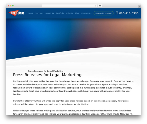 WordPress theme NextClient.com - nextclient.com/law-firm-press-release