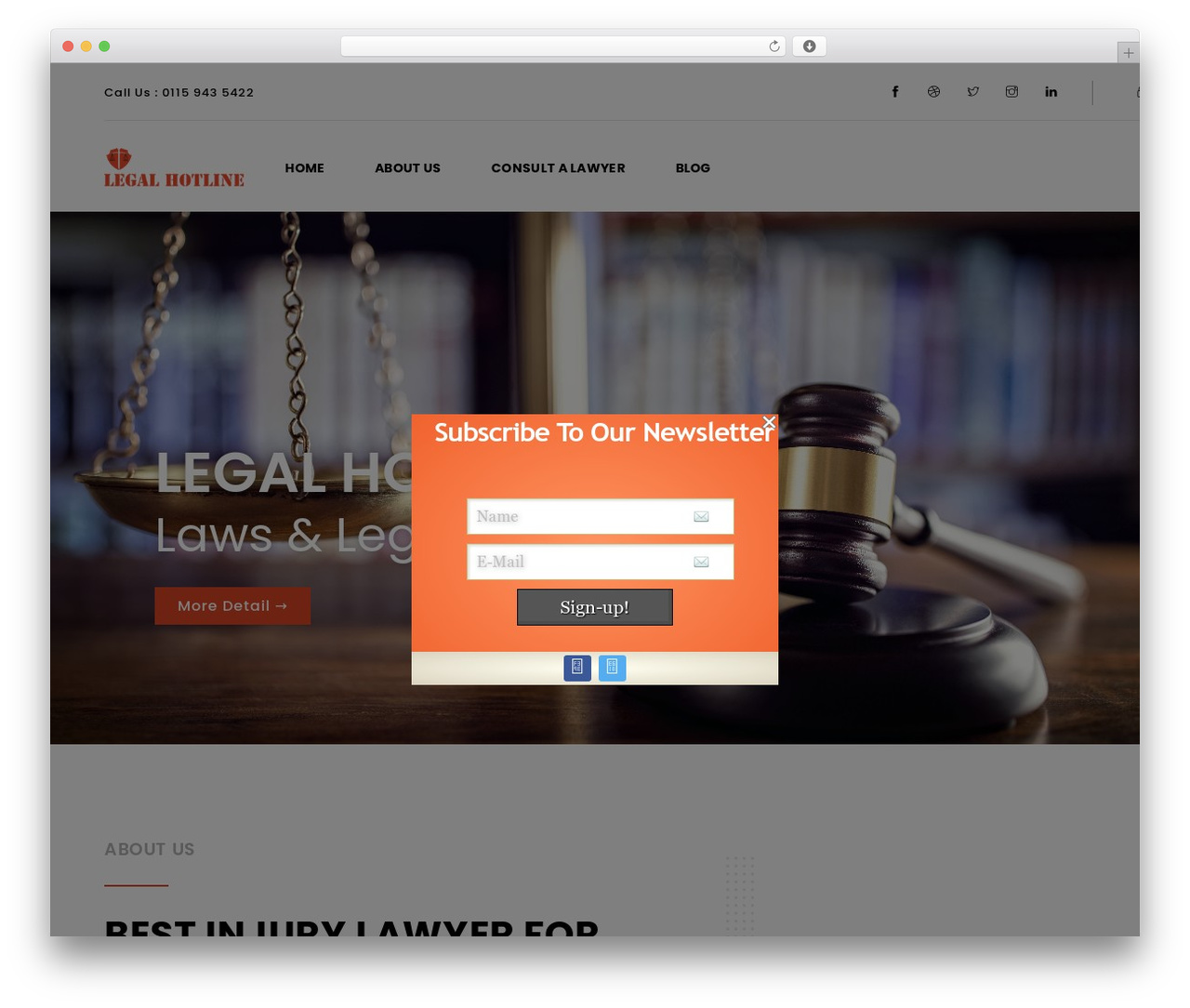 Concreate WordPress theme - legalhotlineonline.org