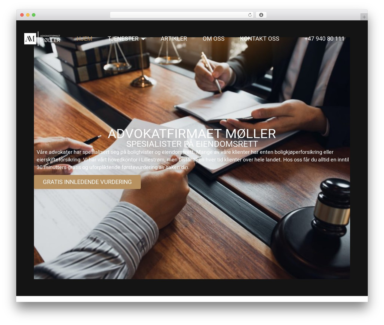 Hello Elementor theme WordPress - advokatmoller.no