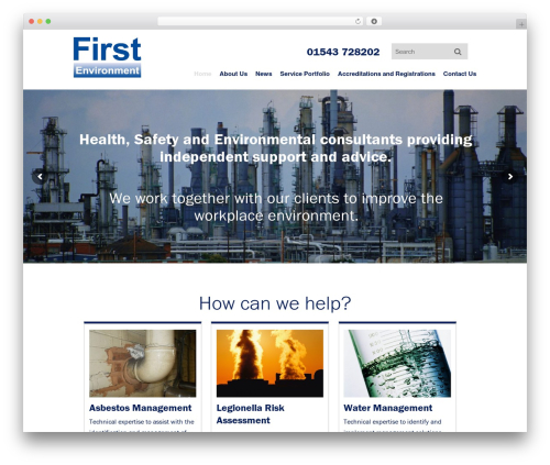 First Environment Responsive WordPress theme design - first-environment.co.uk