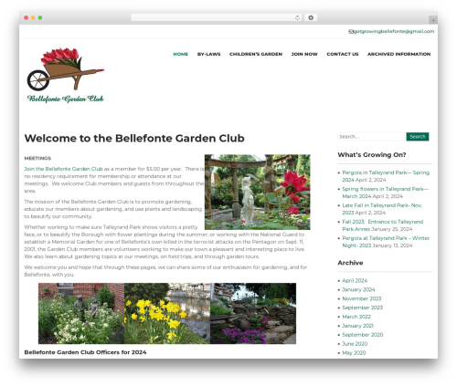 Greenhouse garden WordPress theme - bellefontegardenclub.org