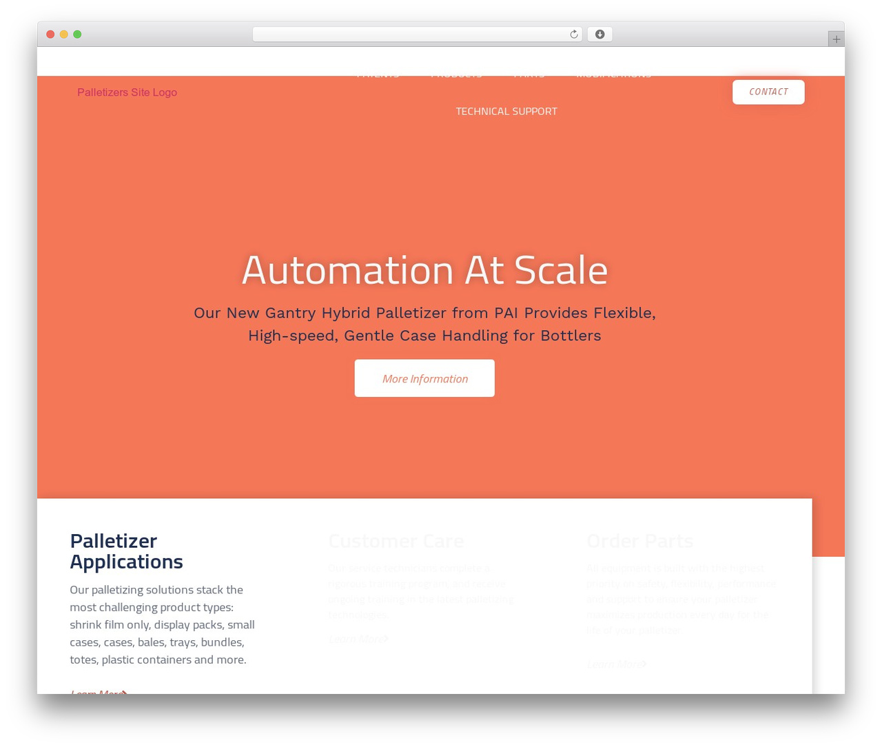 WordPress theme Hello Elementor - palletizers.com