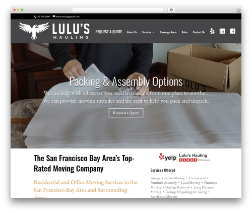 Divi WordPress theme design - lulushauling.com