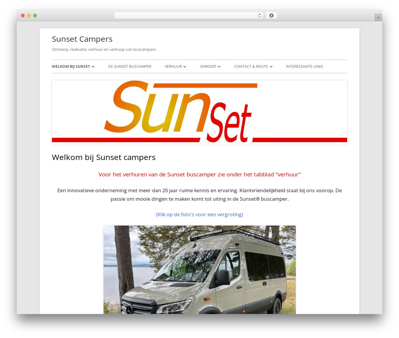 Tiny Framework free WordPress theme - sunsetcampers.nl