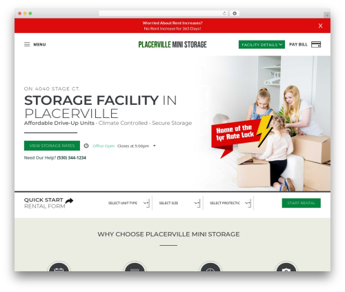 self-storage-template theme WordPress - placervilleministorage.com
