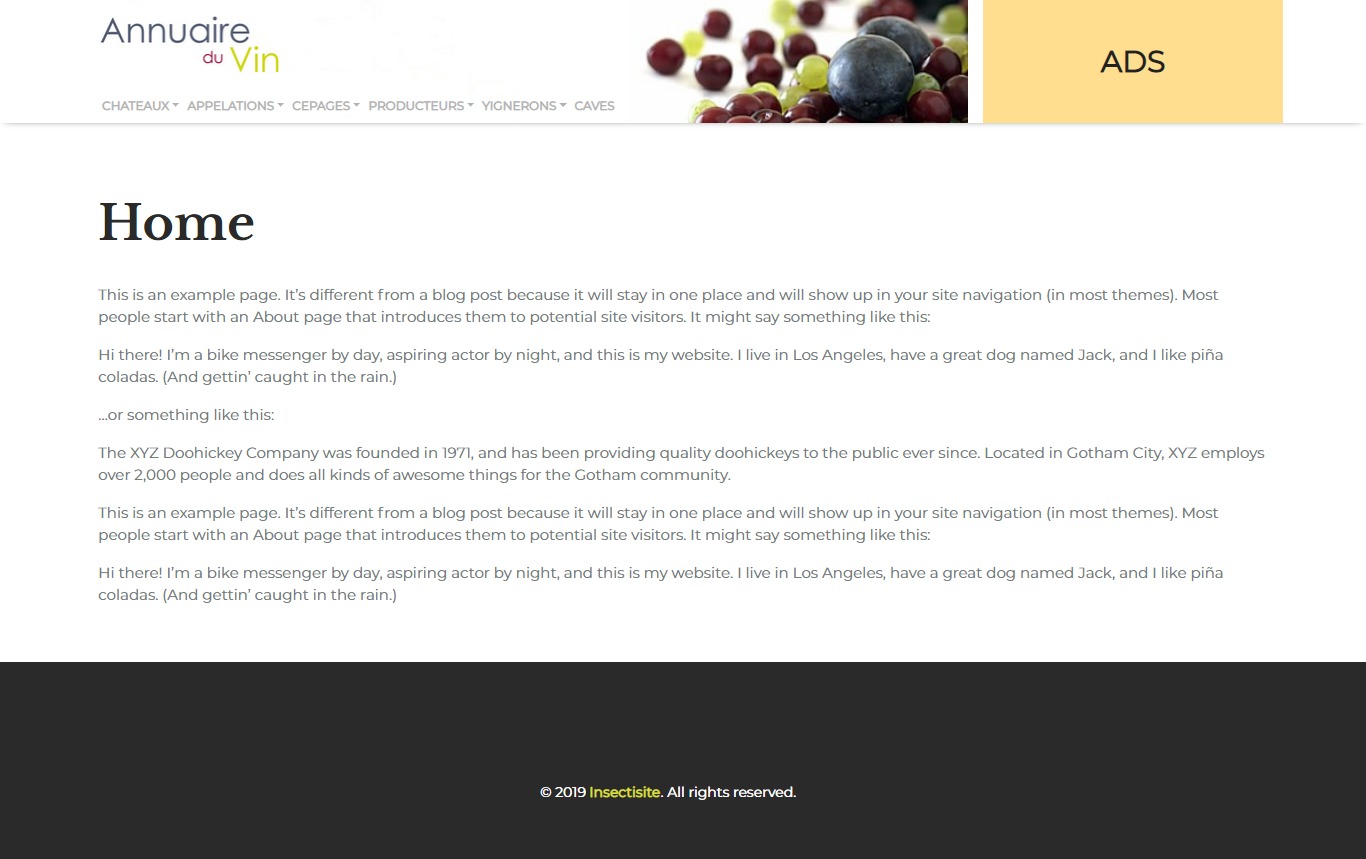 WordPress theme Insectisite WordPress theme Insectisite