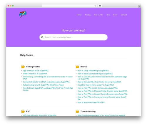 WordPress theme KnowAll - superpwa.com/docs