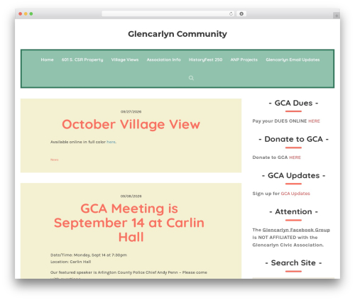 WordPress theme Robin - glencarlyn.org