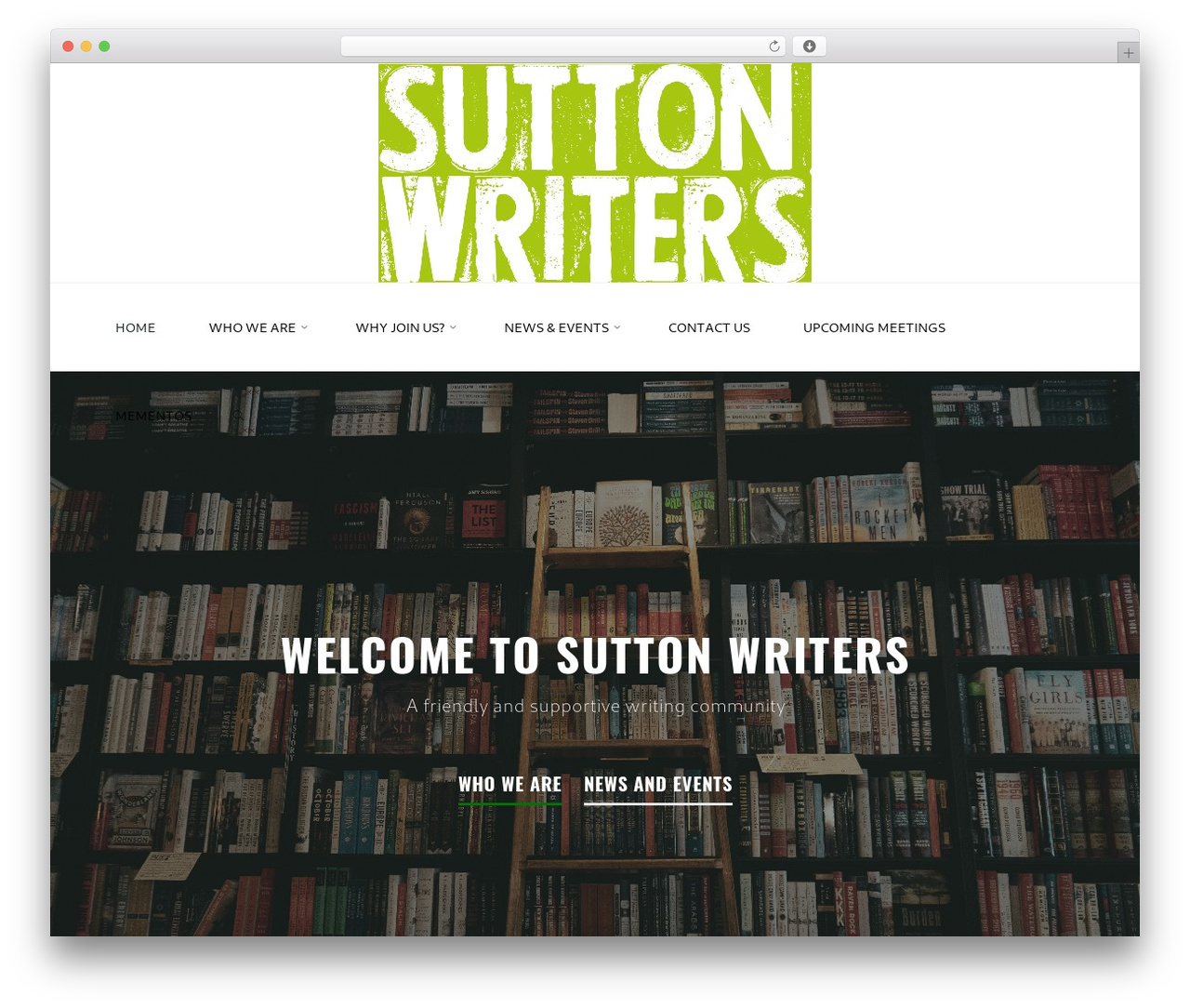 Roseta WordPress theme - suttonwriters.co.uk