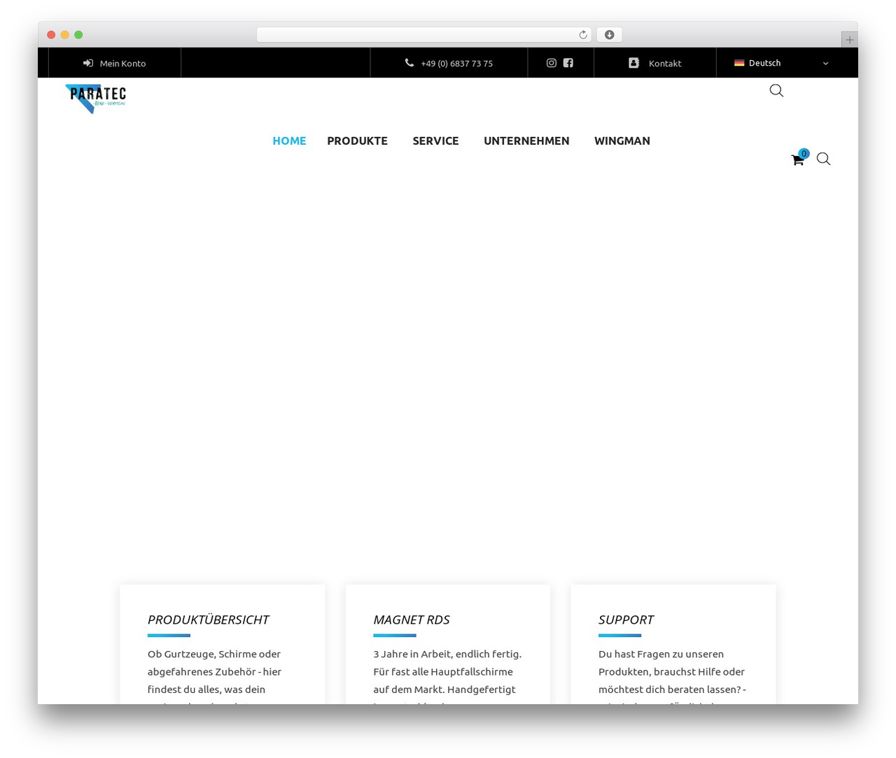 Klippe Child WordPress shop theme - paratec.de