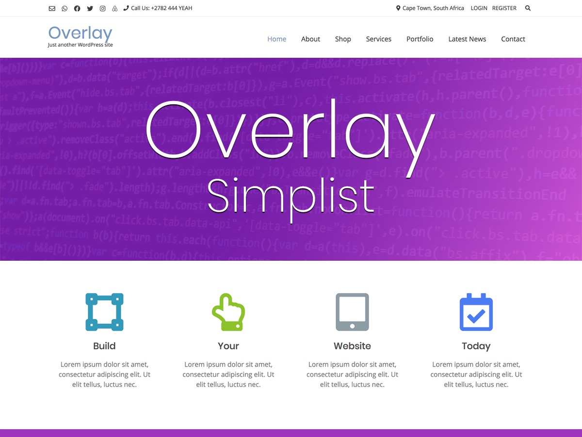Overlay Child Simplist WordPress shopping theme