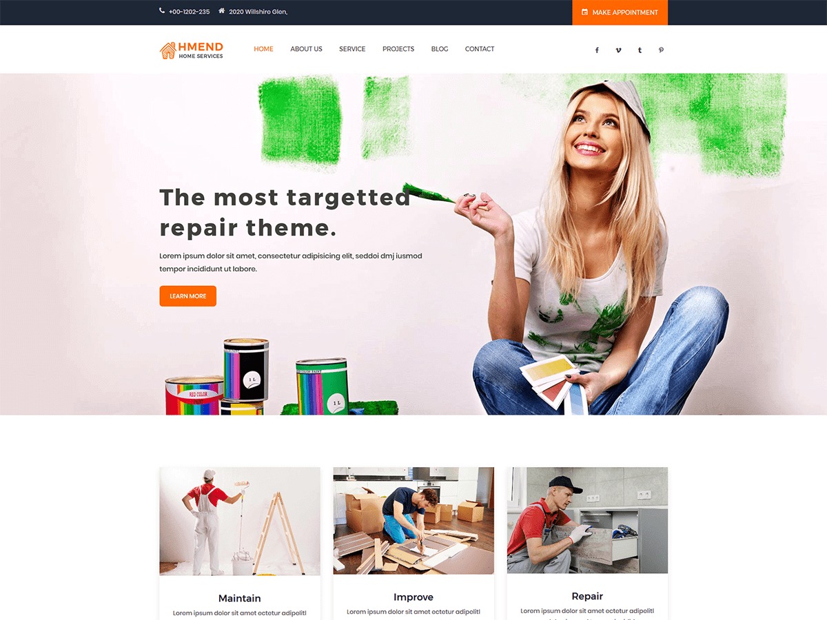 WordPress theme Hmend by ThemesHub