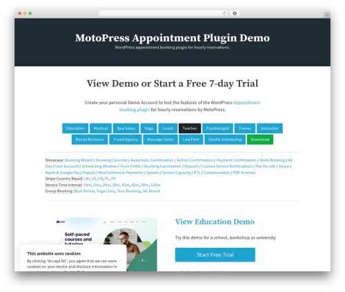 Motopress demo WordPress plugin - appointment.getmotopress.com
