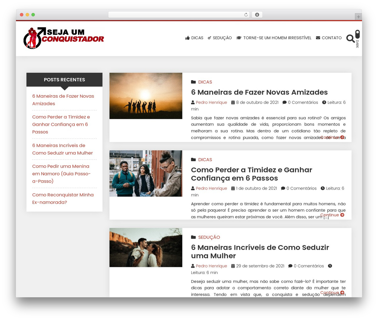 WordPress theme Wolf WP - sejaumconquistador.com