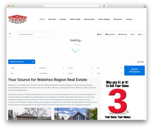 WP theme WPResidence - kindredhomes.ca