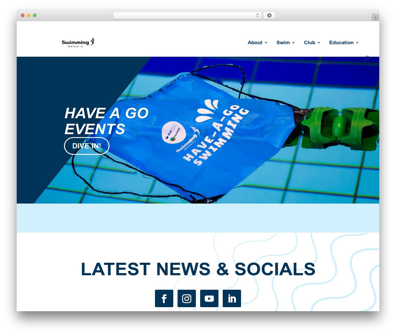 Divi WordPress theme - swimmingwaikato.co.nz