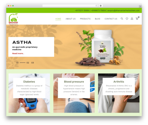Skyla WordPress theme - dhanvantariherbochem.com
