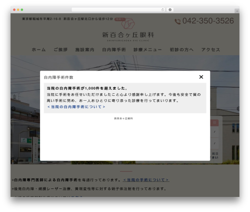 Wevery calendar WordPress plugin - shinyurigaoka-ganka.jp