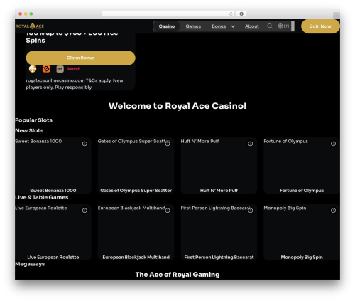 WordPress theme cms - royalaceonlinecasino.com