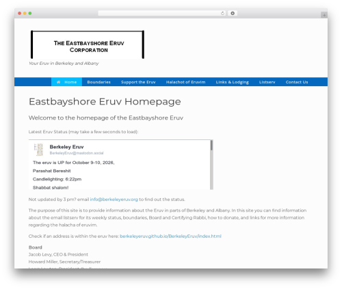 BerkeleyEruv WordPress theme - berkeleyeruv.org