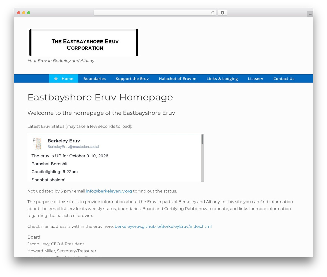 BerkeleyEruv WordPress theme - berkeleyeruv.org