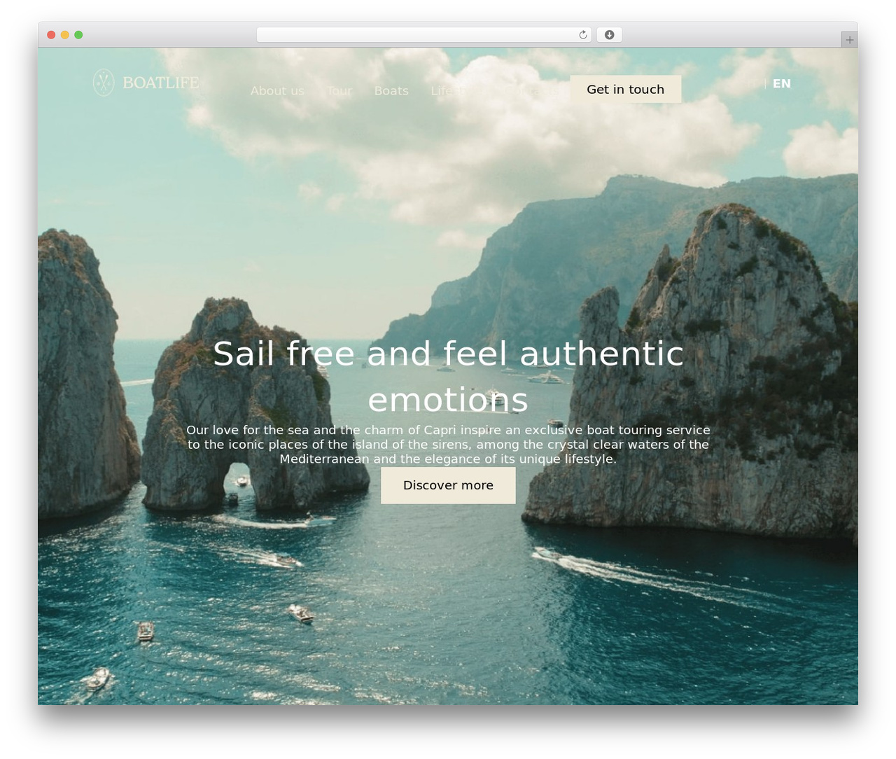 Hello Elementor WordPress theme - boatlifecapri.com