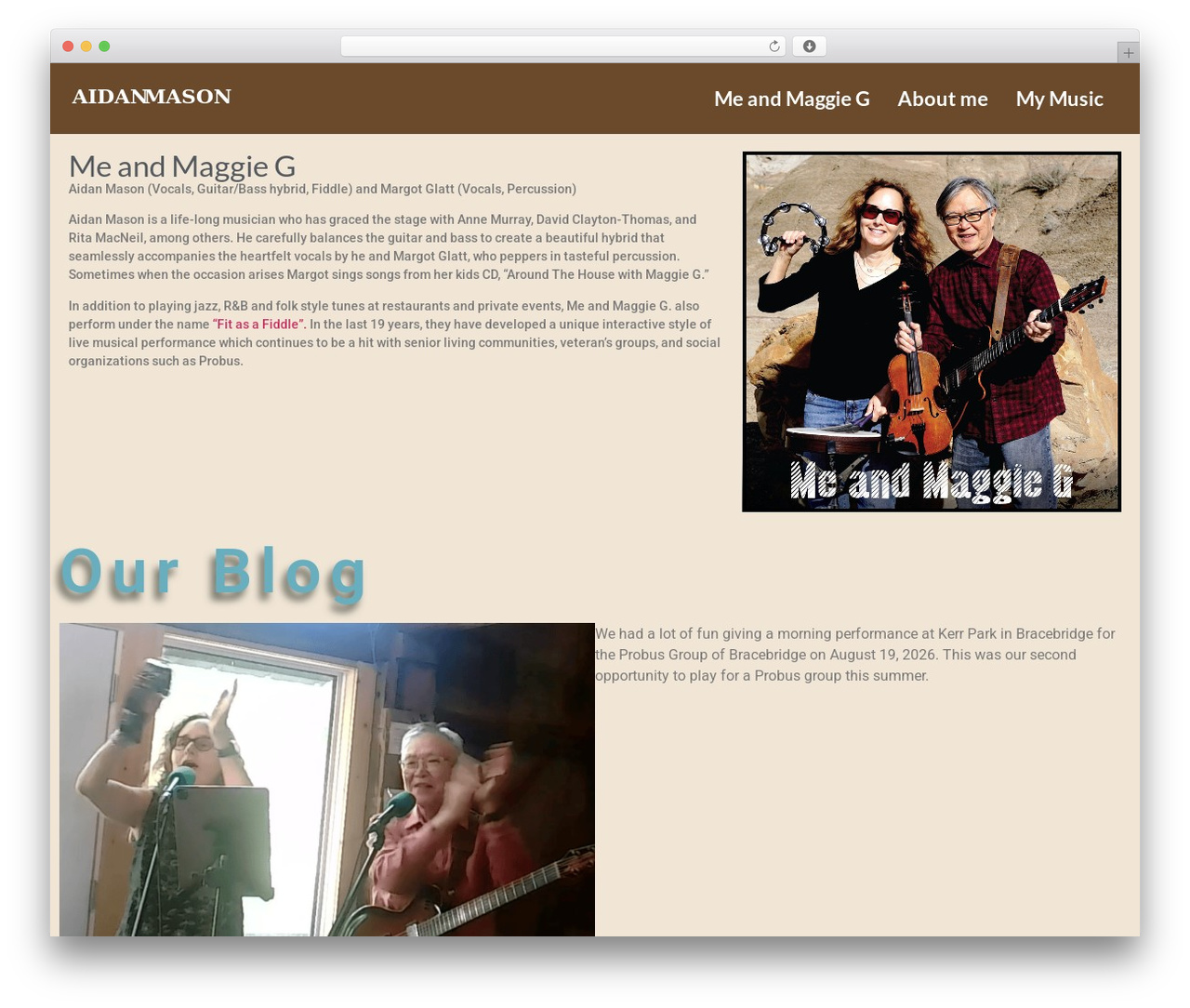 Hello Elementor WordPress theme - aidanmasonmusic.com