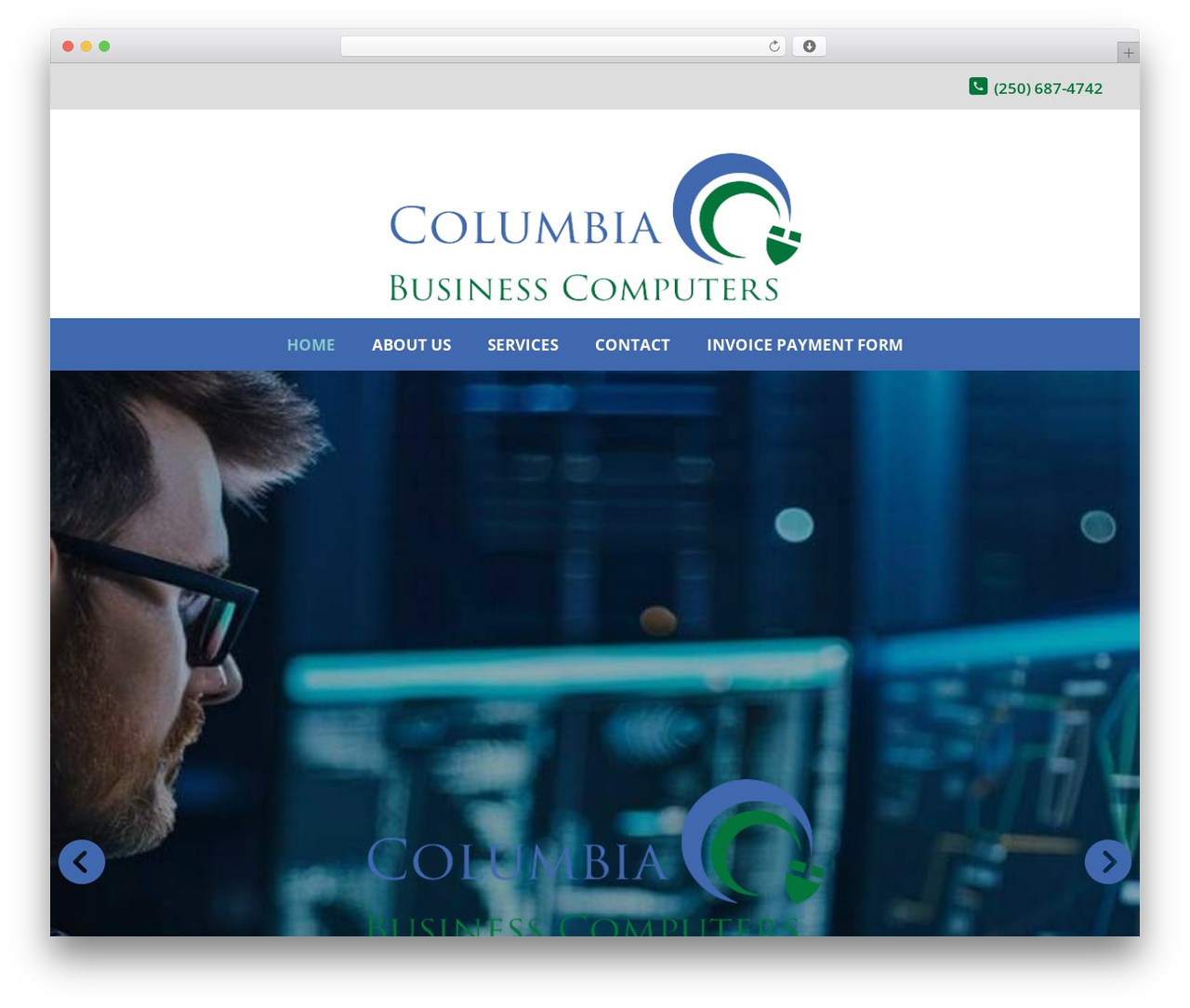 WordPress theme Columbia Bussines Computers - columbiacomputers.ca