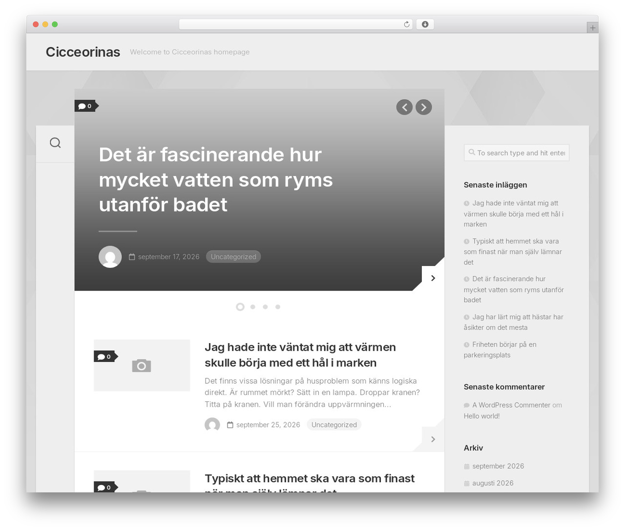 Grayzone WordPress theme - cicceorinas.se