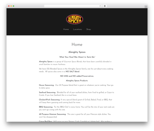 Hava WordPress page template - almightyspices.com