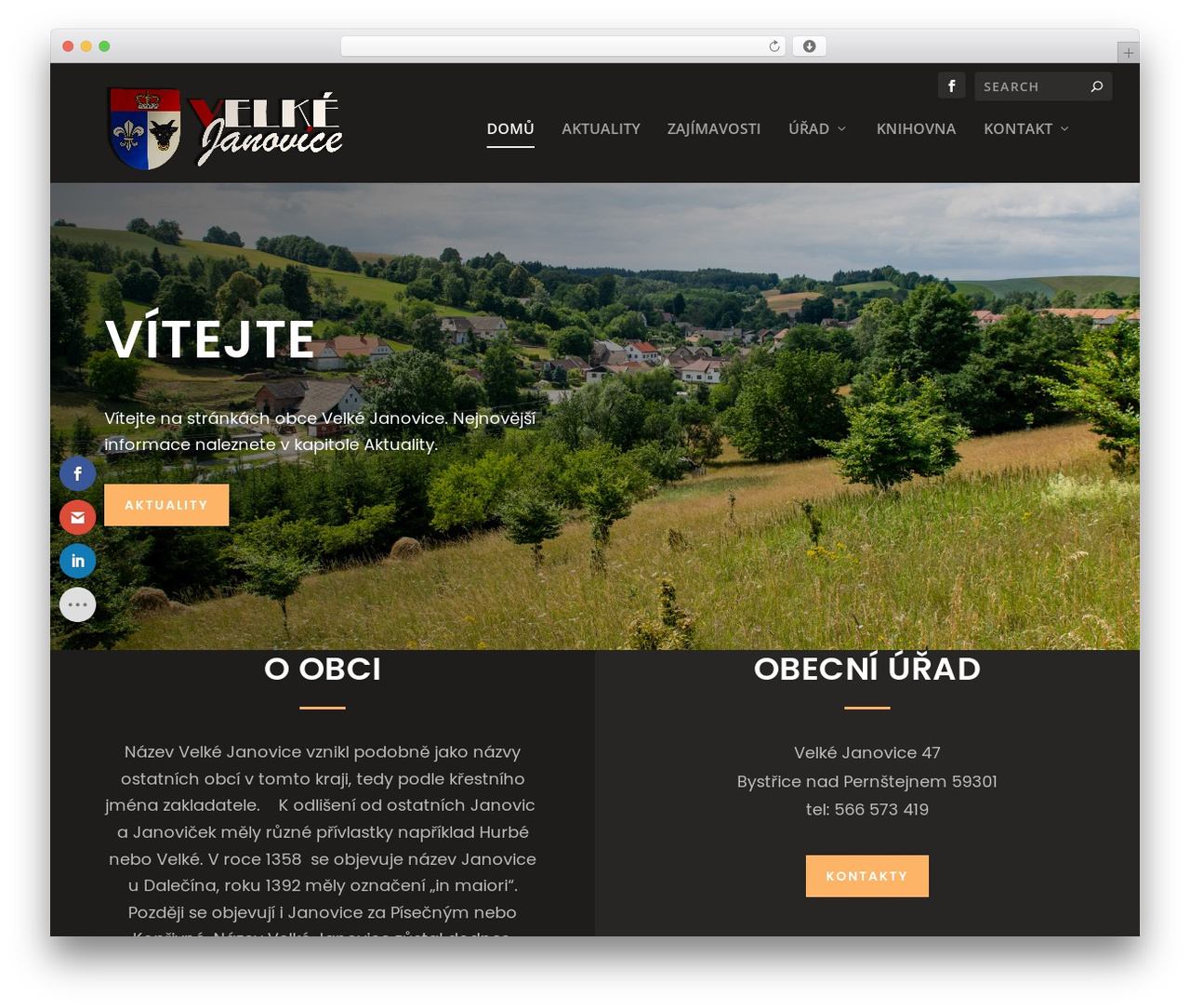 WP theme Extra - velkejanovice.cz