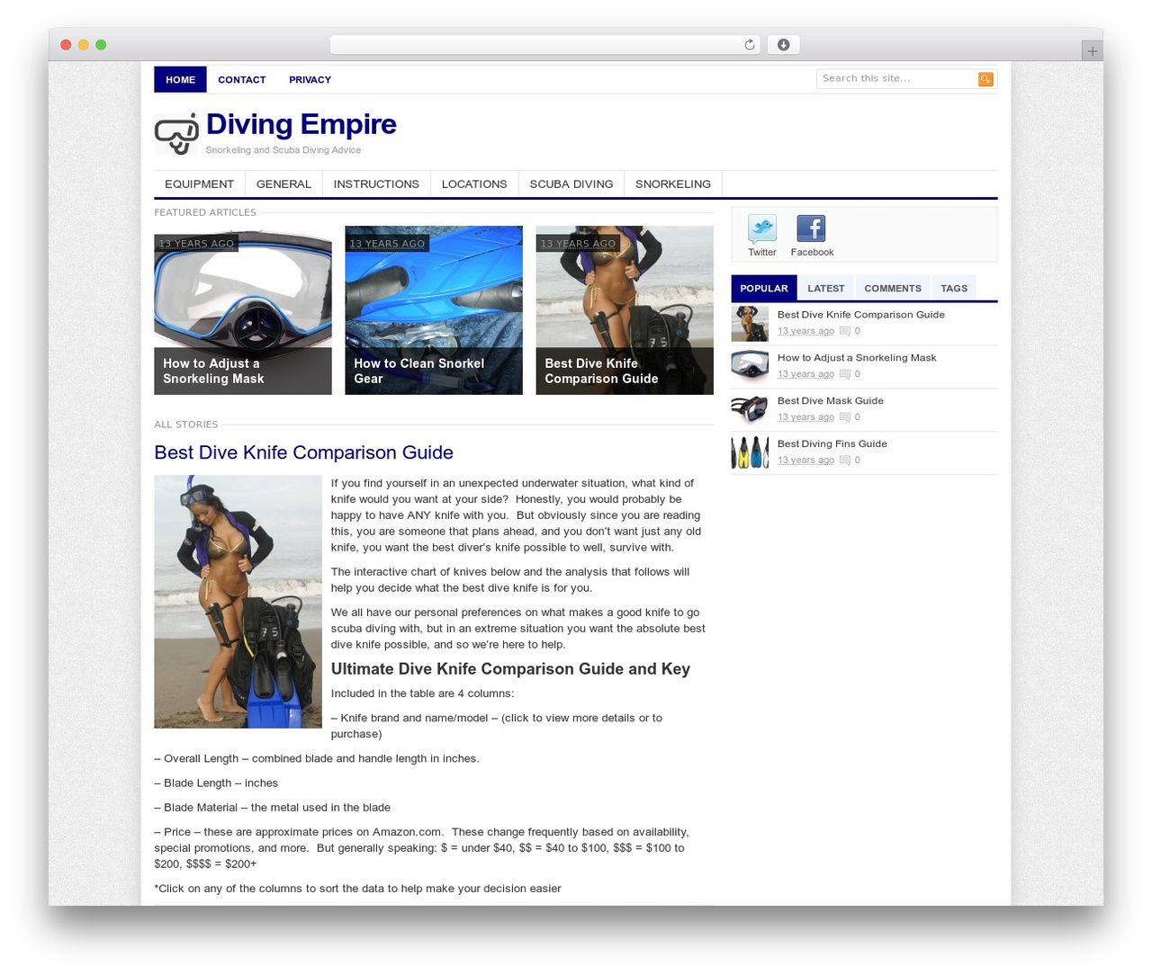Advisor WordPress theme - divingempire.com