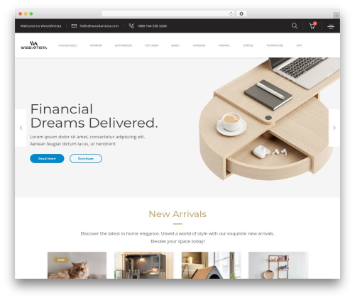 Deploy WordPress ecommerce theme - woodartista.com