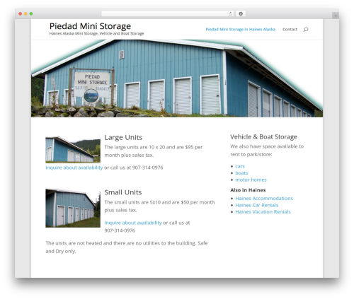 Divi WordPress theme - piedadministorage.com