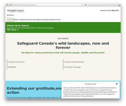 Website Theme WordPress page theme - cpaws.org