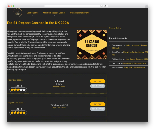 Expert review WordPress plugin - 1pounddepositcasino.com