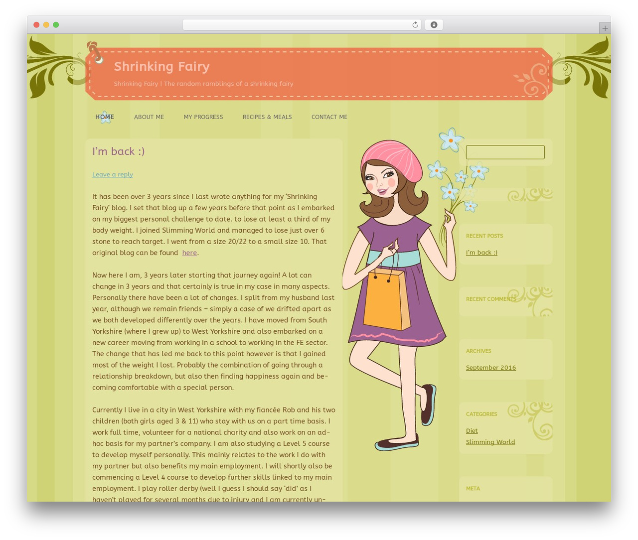 Casually premium WordPress theme - shrinkingfairy.co.uk