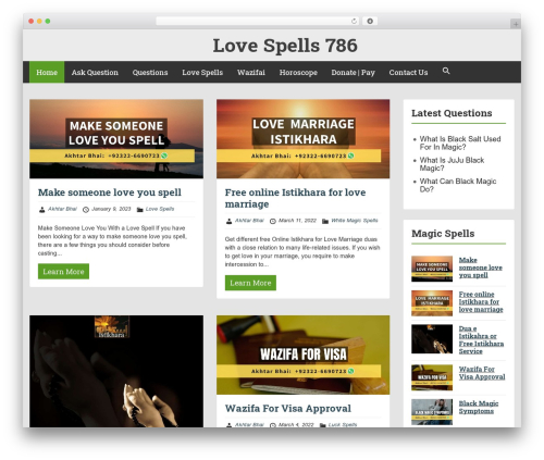Showcase theme WordPress - lovespells786.com