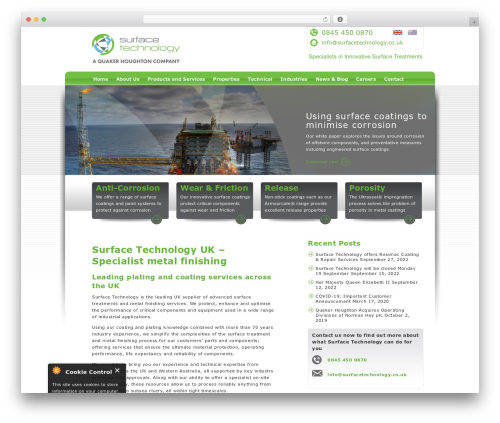 Cookie control WordPress plugin - surfacetechnology.co.uk