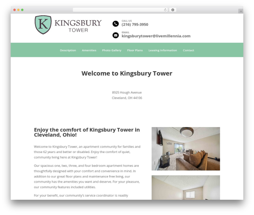 Millennia footer info WordPress plugin - kingsburytower.com
