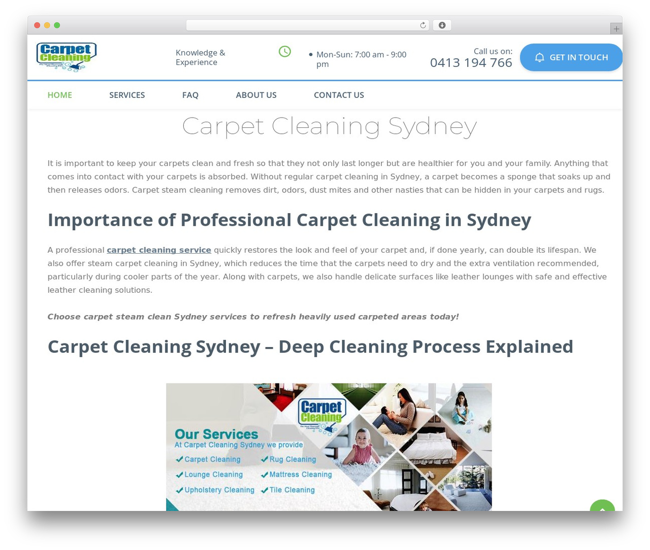Cleaning Services WordPress theme - carpetcleaningsydney.co