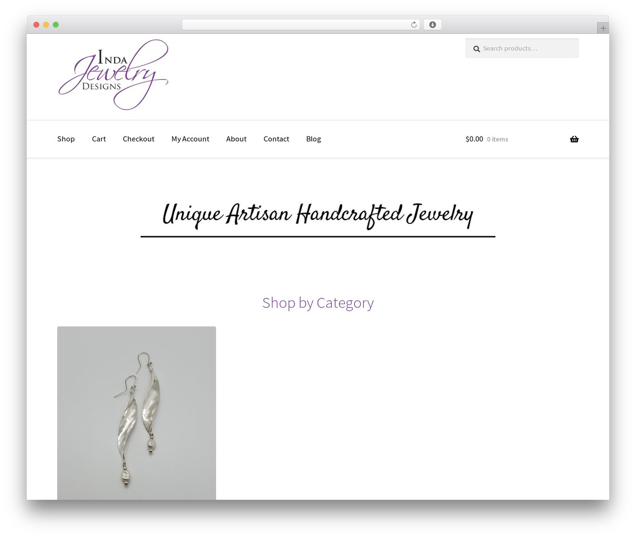 WP theme Storefront - indajewelrydesigns.com