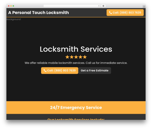 A1 Locksmith theme WordPress - apersonaltouchlocksmith.com