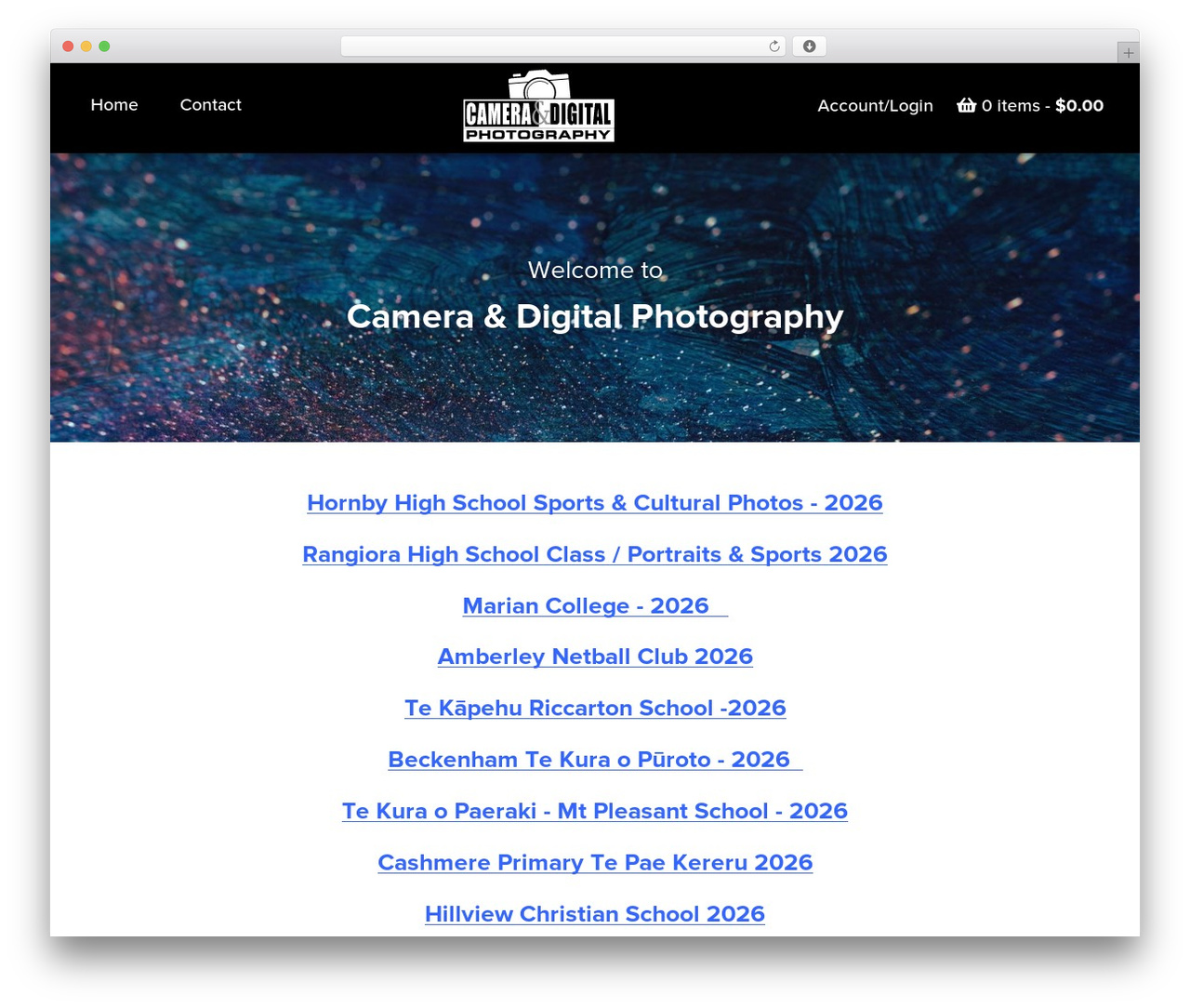 Camera Digital Custom premium WordPress theme - schoolphotography.co.nz