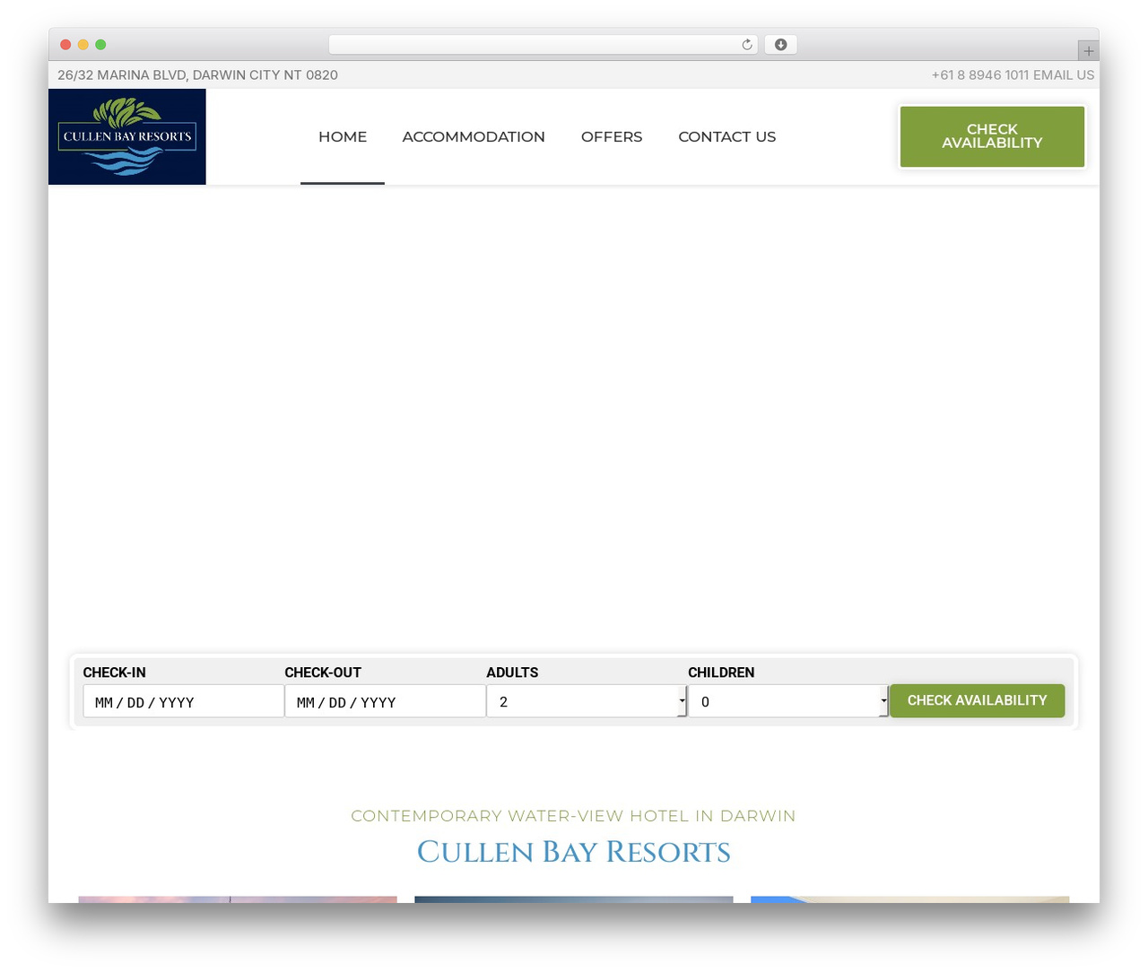 Hello Elementor WordPress theme design - cullenbayresorts.com.au