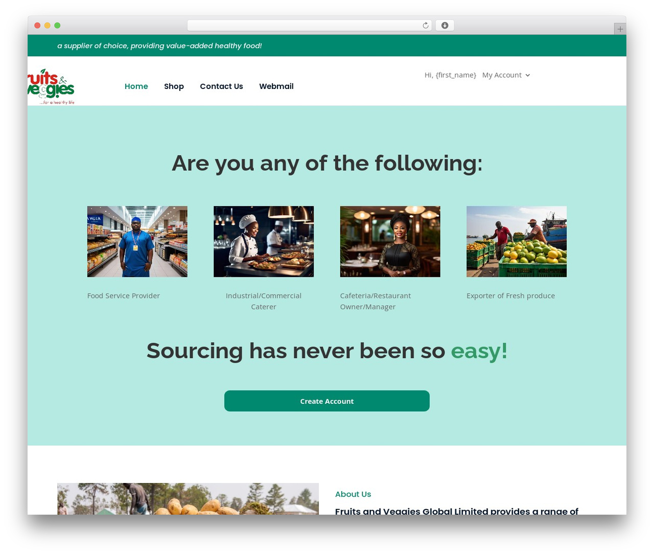 WordPress theme Divi Grocery Store Child Theme - fruitsandveggiesng.com