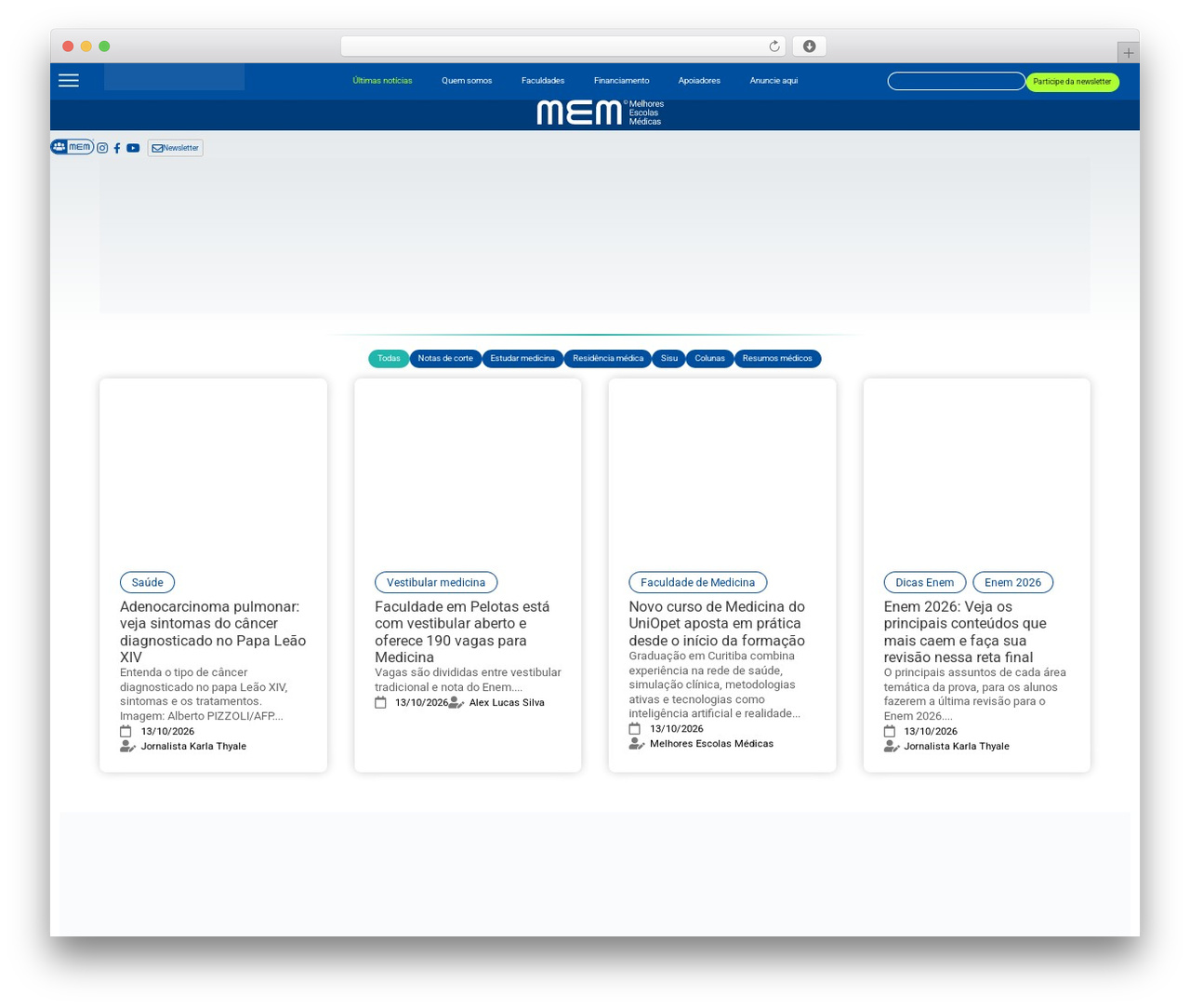 WordPress website theme Hello Elementor - melhoresescolasmedicas.com