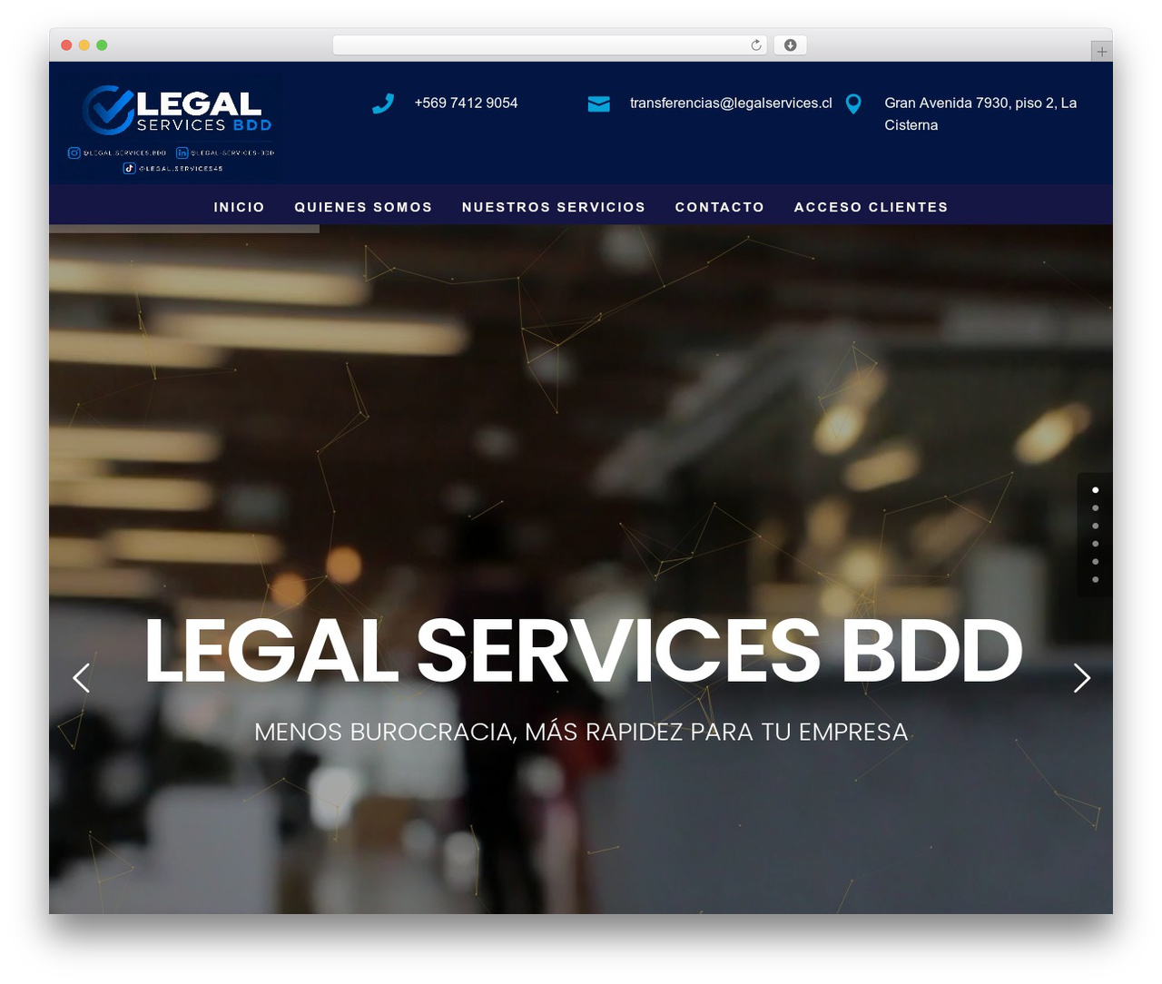Divi WordPress theme - legalservices.cl