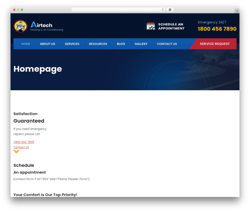 Airtech WordPress theme - roofrepairftworth.com