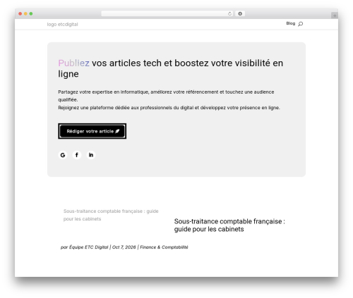 Divi WordPress theme - etcdigital.fr